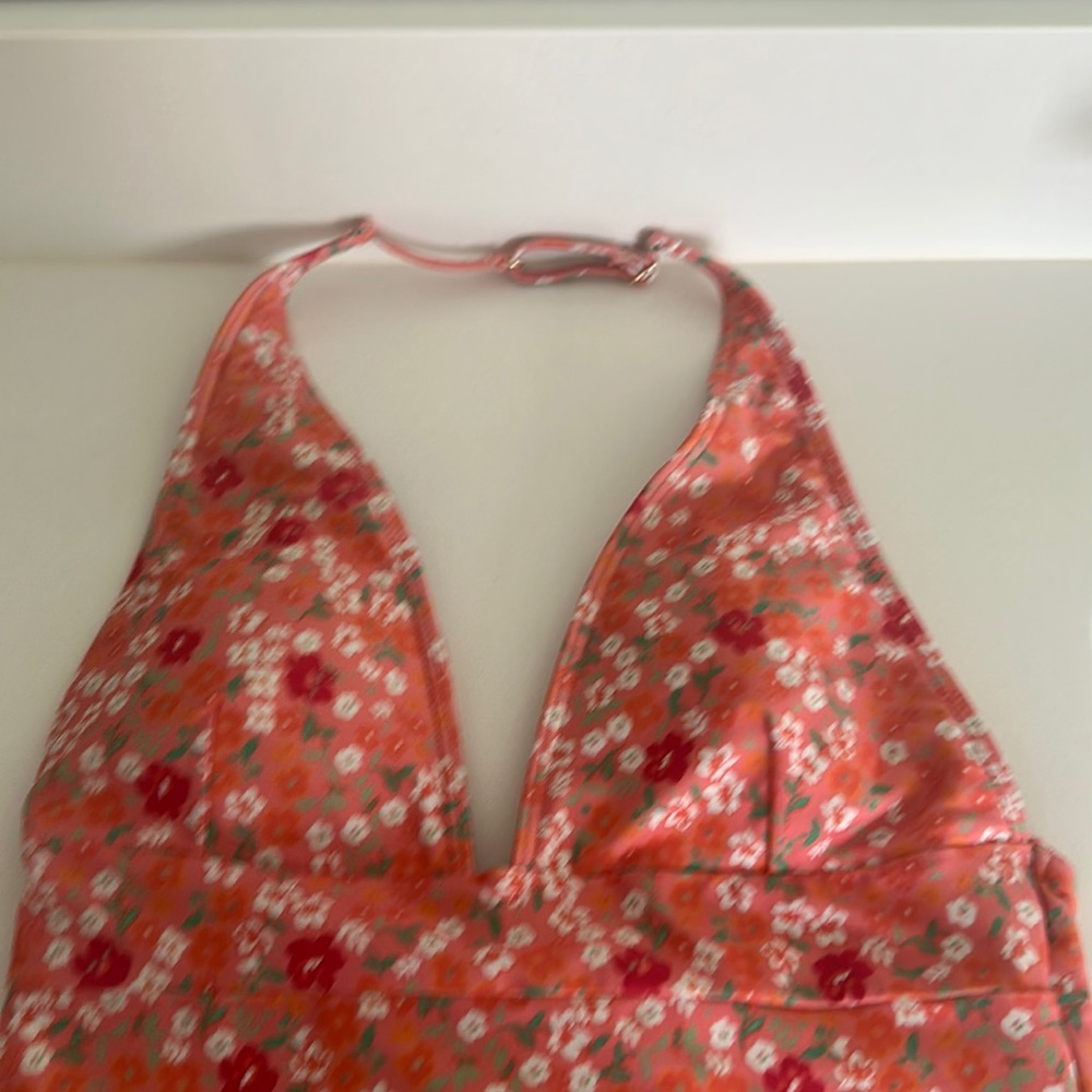 summersalt Coral Floral Halter One-Piece Swimsuit - Picture 3 of 11